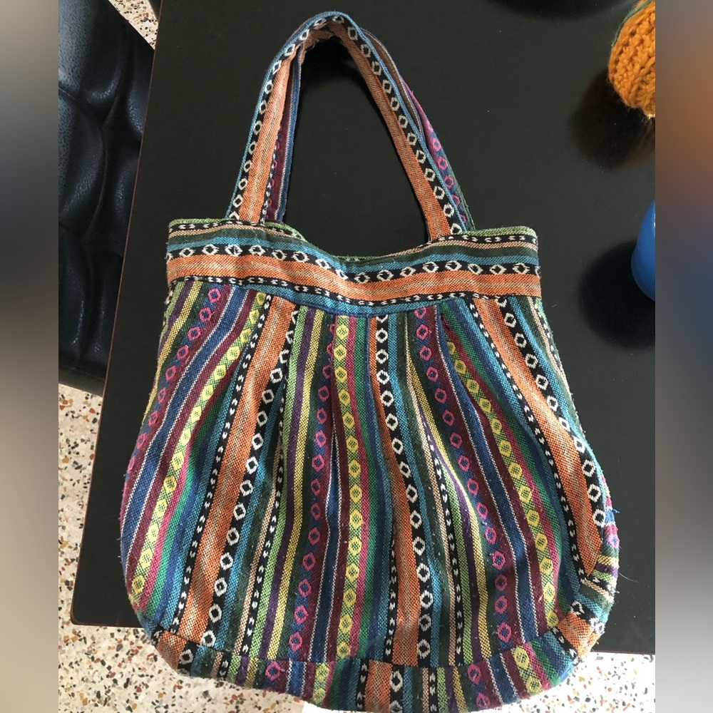 BoHo tote bag, lots of room, one pocket inside.